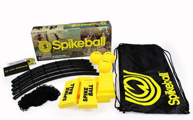 Spikeball drawstring bag enables quick setup and transport.