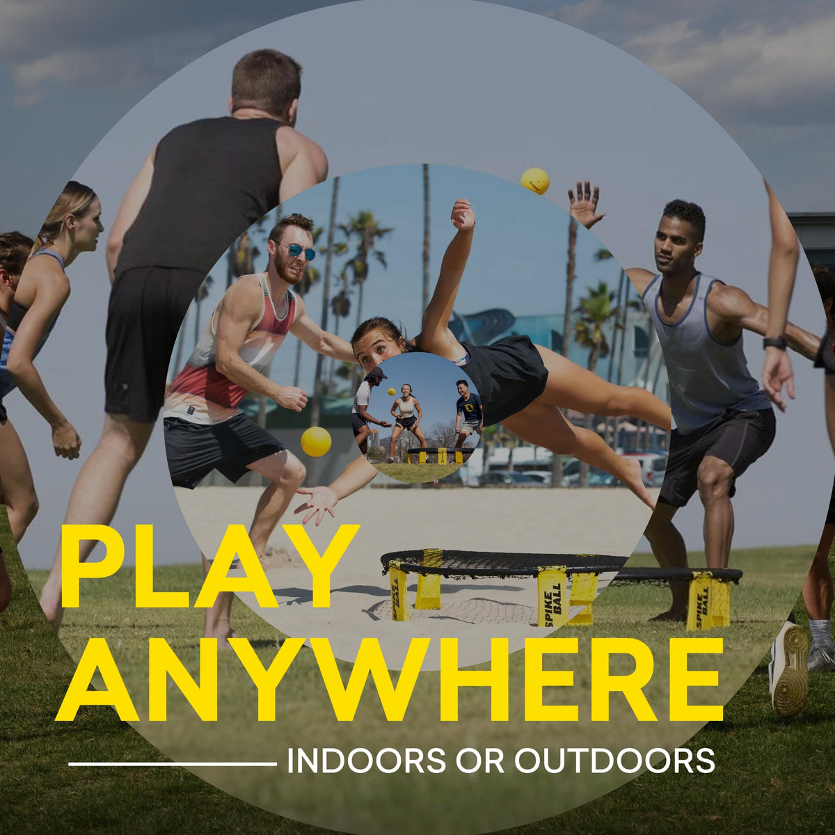 Spikeball Original Foldable legs stabilizing the setup