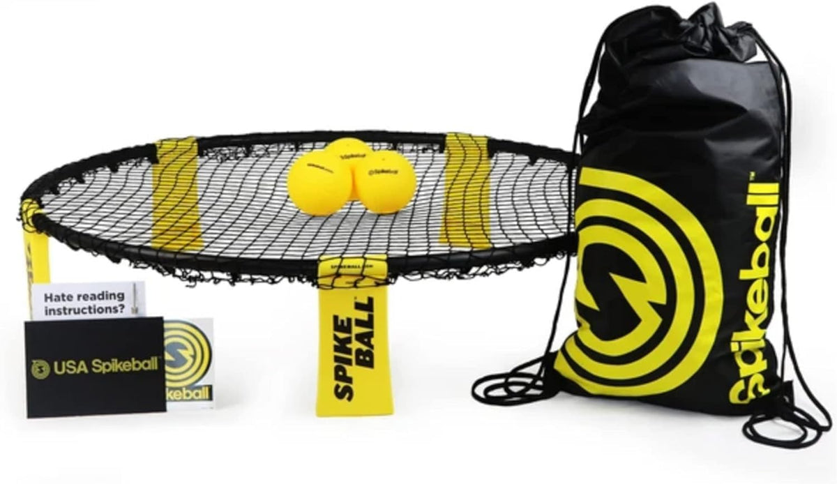 Spikeball Original Roundnet Kit with net and three balls, ready for outdoor play.