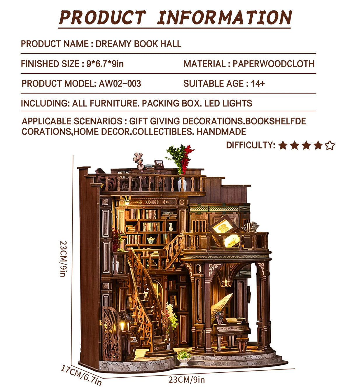 Spilay miniature dollhouse kit showcases premium wood and precise craftsmanship.