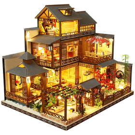 Spilay Yaquan Courtyard dollhouse kit with wooden furniture for home decor