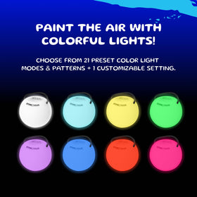 SPIN BALLS Glow.0 22 light modes displayed in a dazzling color sequence