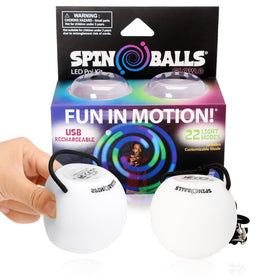 SPIN BALLS Glow.0 LED poi in action showcasing bright color for a dynamic show