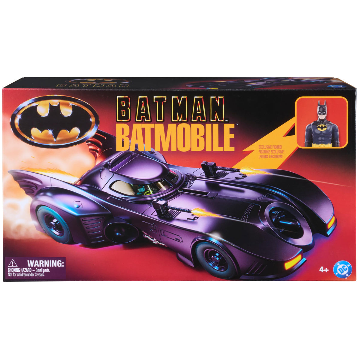 Spin Master Batman '89 Batmobile side detail showcases authentic styling.
