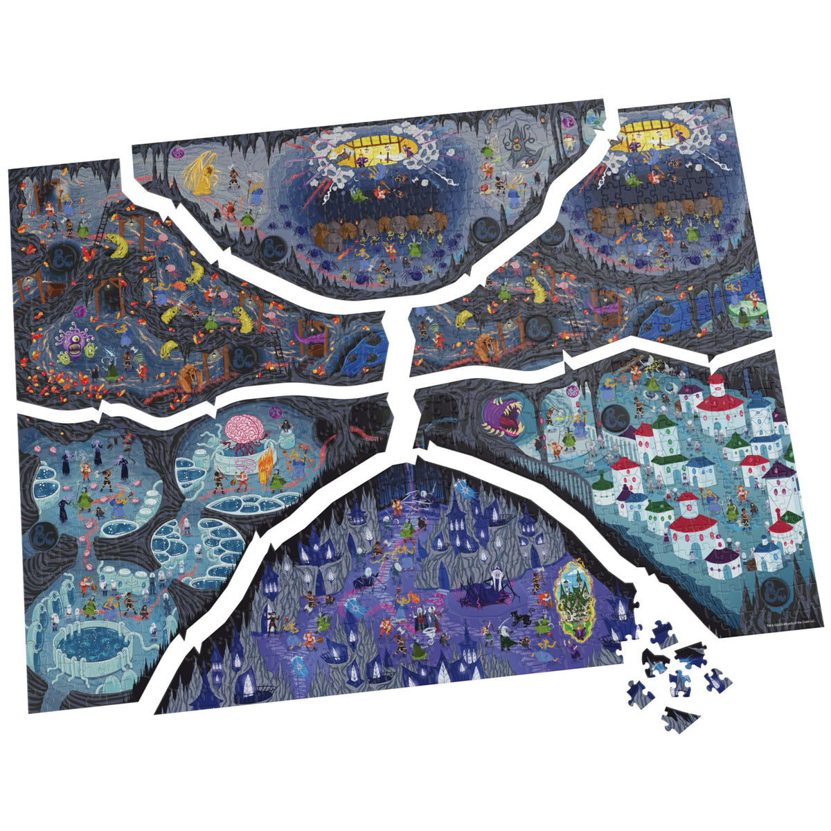 Spin Master D&D Build and Explore darkest underdark artwork bursts with vibrant fantasy detail