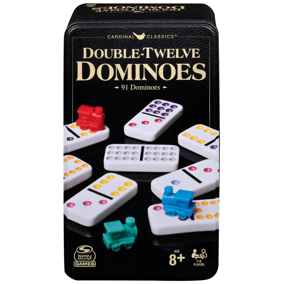 Spin Master Games Cardinal Classics Double 12 dominoes in storage tin for organized play