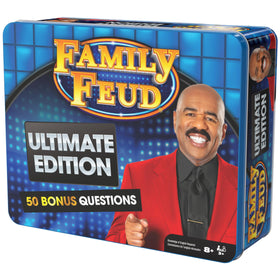 Family game night with Spin Master Games Family Feud Ultimate Edition ready to play.