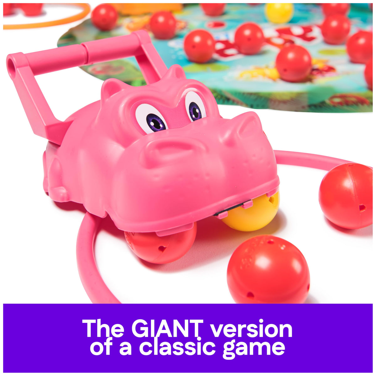 Spin Master Games Hungry Hungry Hippos Giant Edition collection-station for quick resets between rounds.