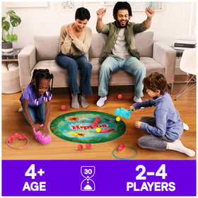 Spin Master Games Hungry Hungry Hippos Giant Edition hippo handles provide secure grip during chomping action.