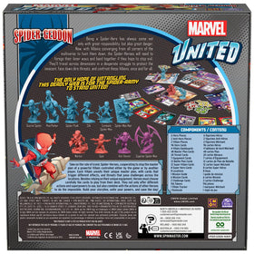 Spin Master Marvel United Spider-Geddon box art captures Spider-Verse energy.