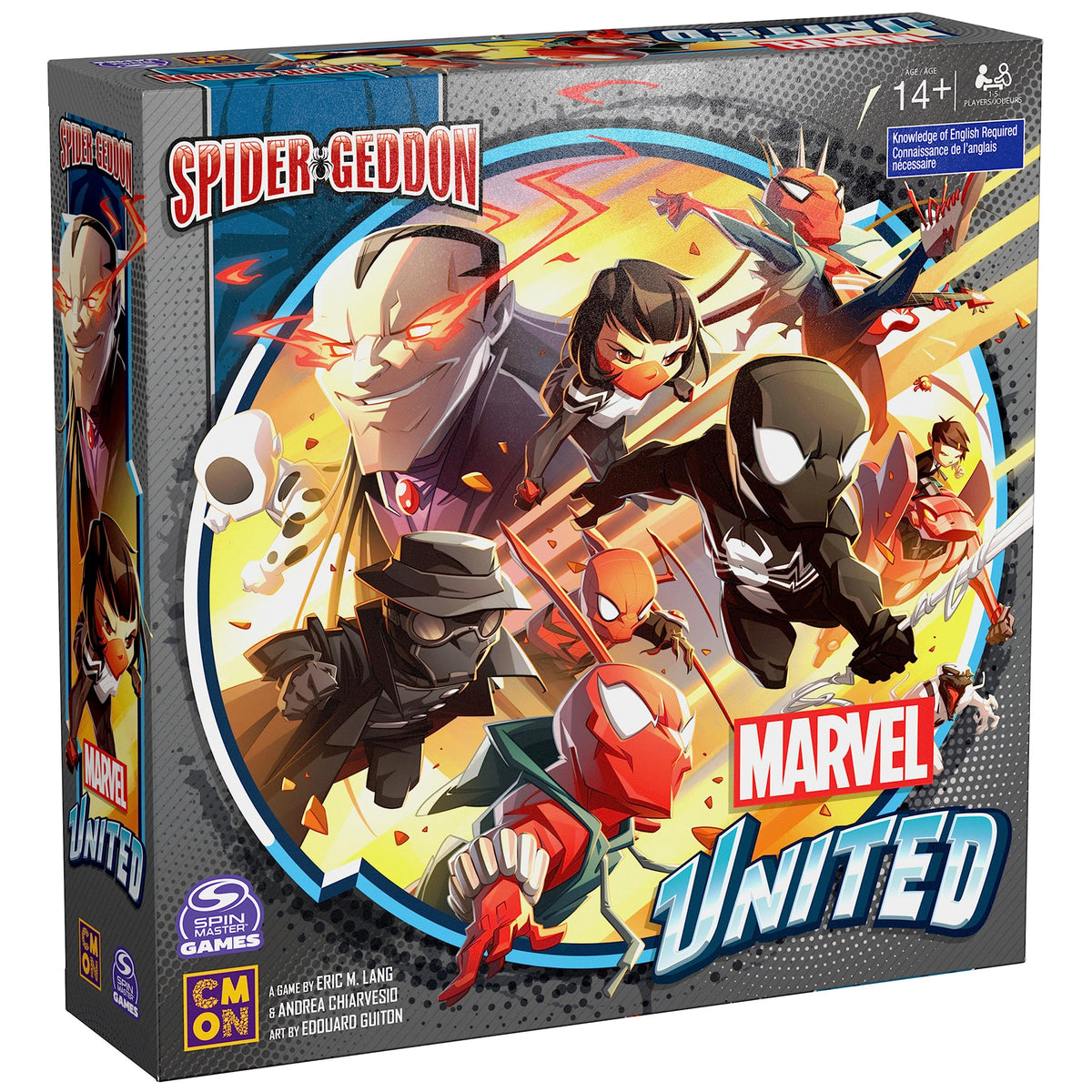Spin Master Marvel United Spider-Geddon hero pieces for cooperative strategy night with friends.