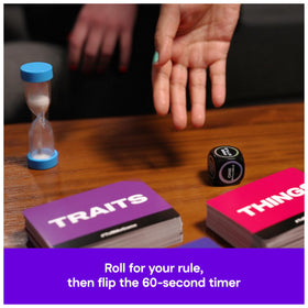 Spin Master Tell Me Without Telling Me 2025 timer shows 60 seconds of rapid play.