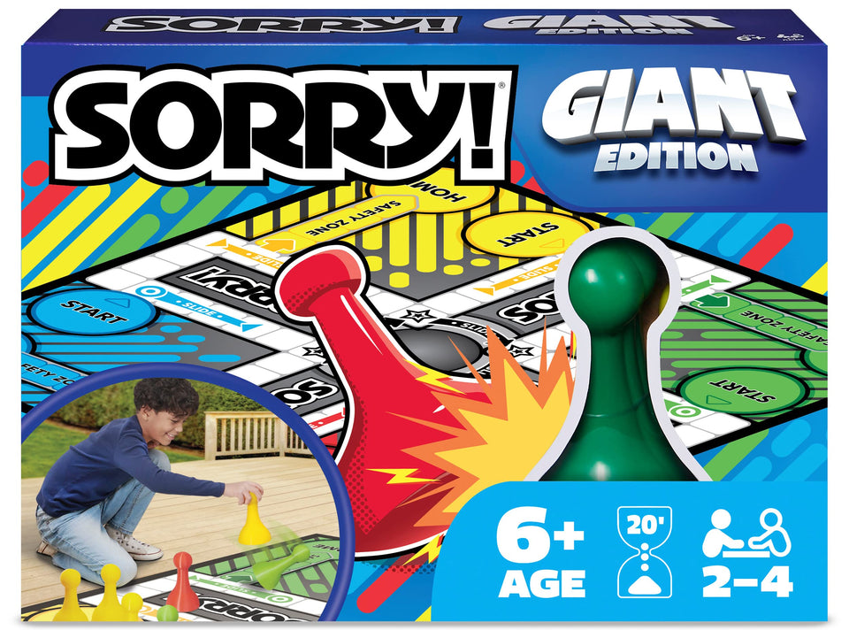 Spin Master Games Giant Sorry pawns on mat spark lively family fun