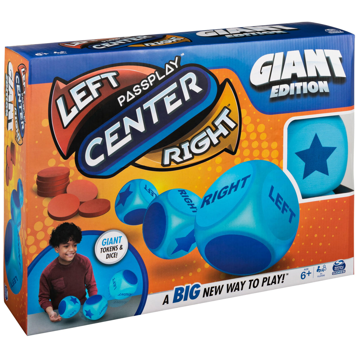 Spin Master Games Left Center Right Giant Edition enhances social play and family bonding.