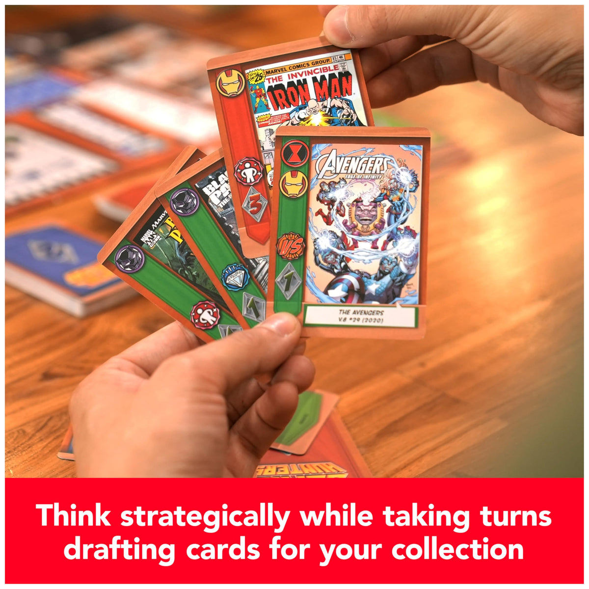 Spin Master Marvel Comic Hunters punchboard keeps tokens organized during rounds.