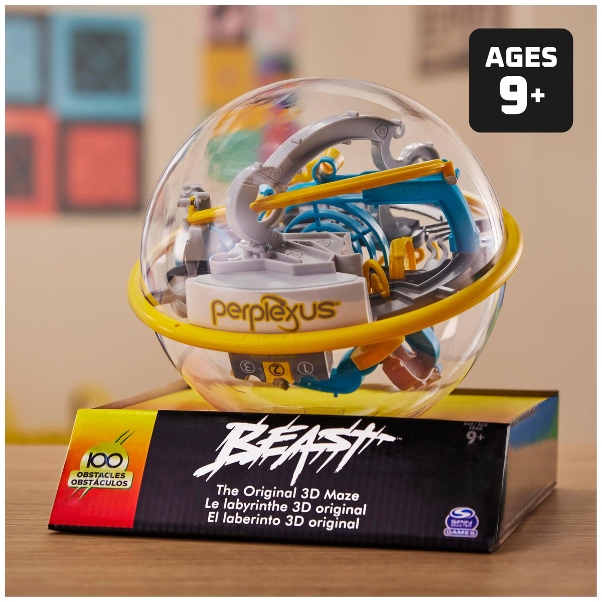 Spin Master Perplexus Beast shows 100 obstacles for challenging track design and focus.