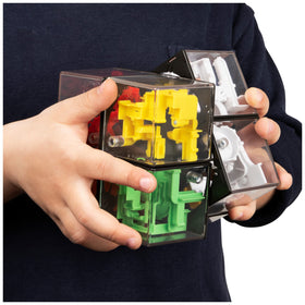 Spin Master Rubik’s Perplexus Hybrid 2x2 track twists challenge balance and focus during play.