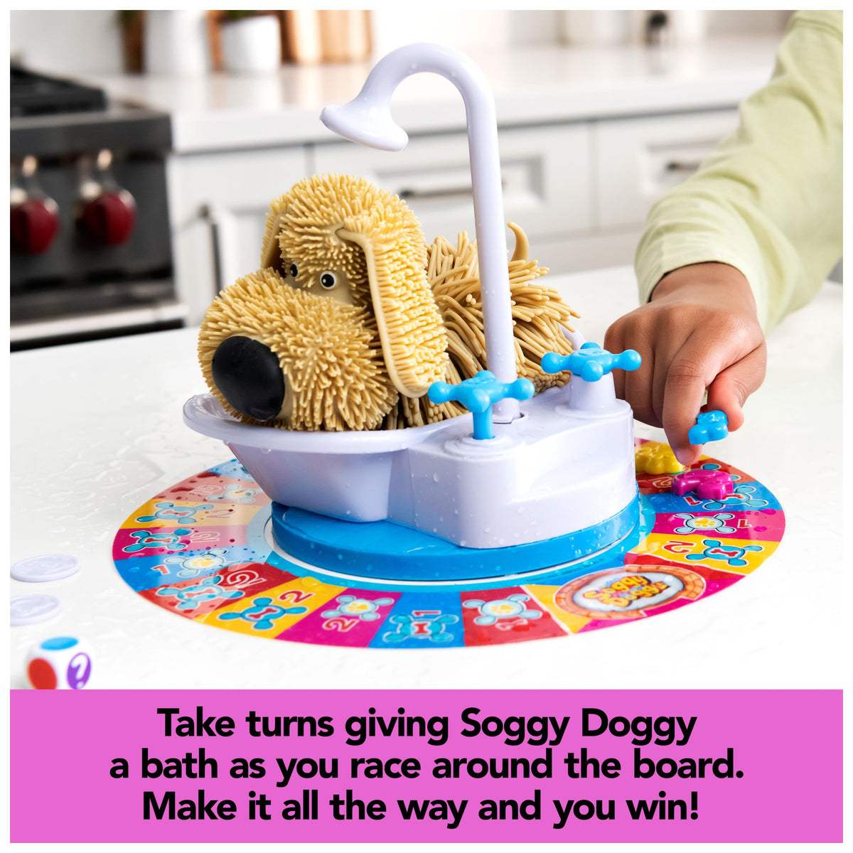Spin Master Soggy Doggy figurine represents the bath-time challenge