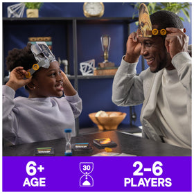 Spin Master Hedbanz Star Wars character cards shown for quick questions in a family game night.