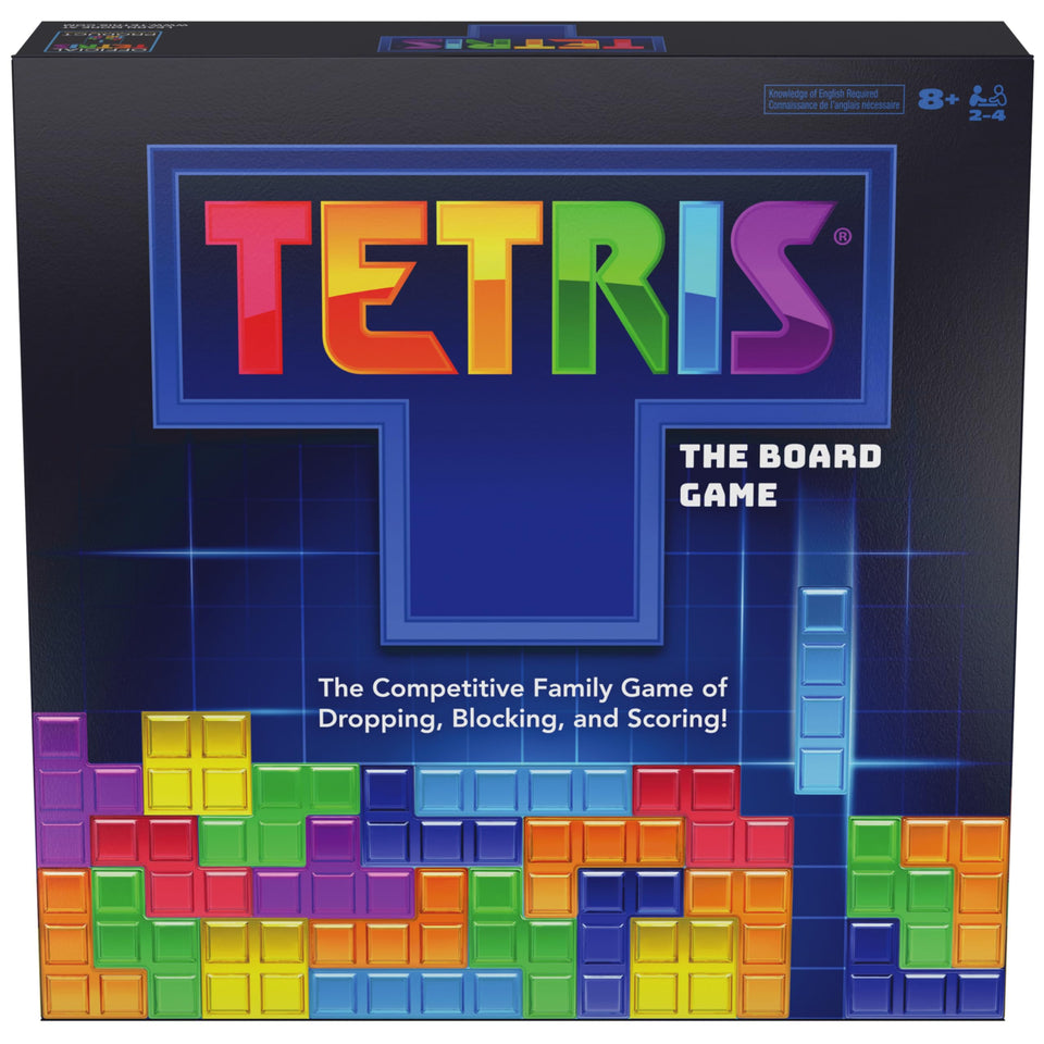 Spin Master Tetris board game showing playing area and grid for real-life puzzle battles