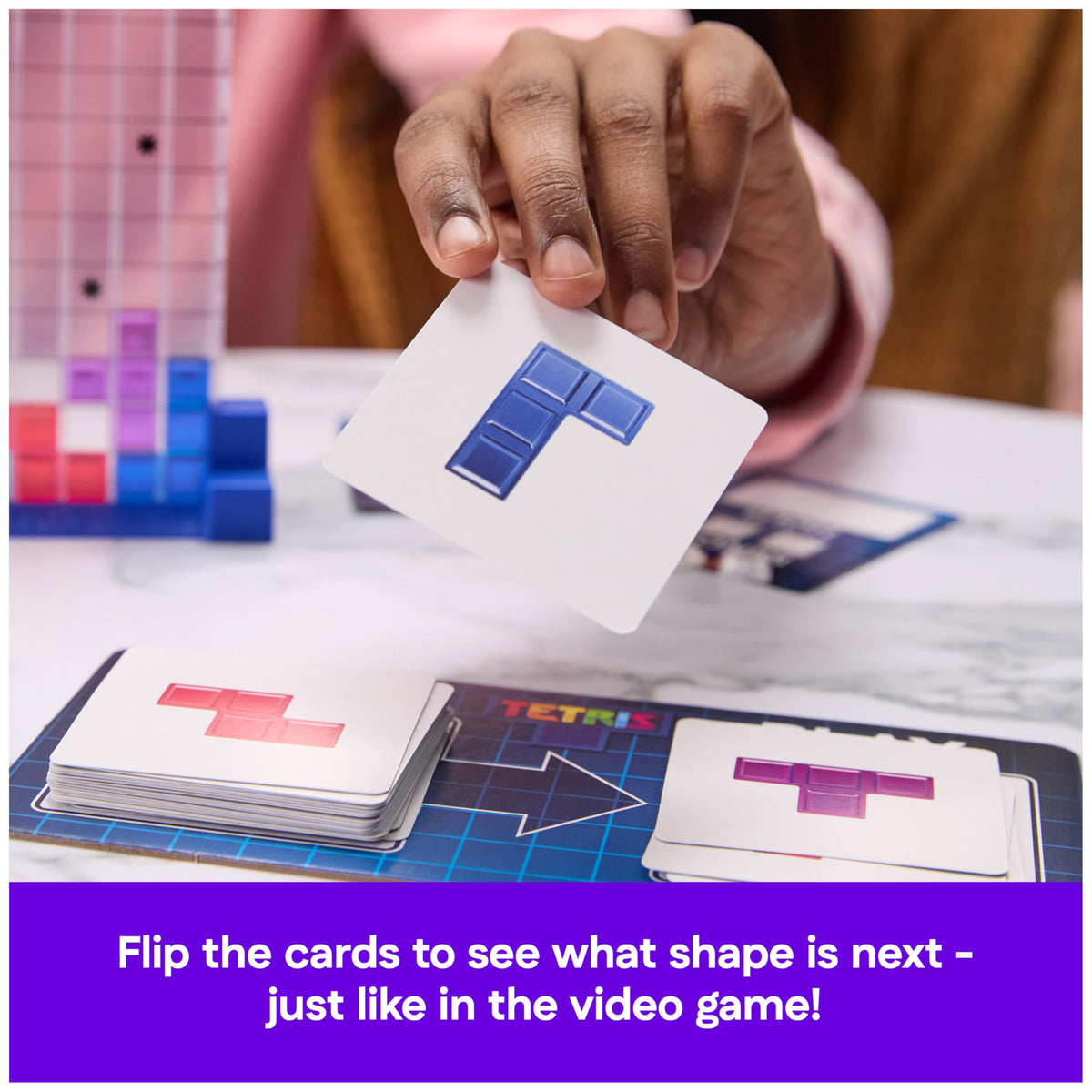 Garbage Drop icon blocking an opponent's lines in Tetris game