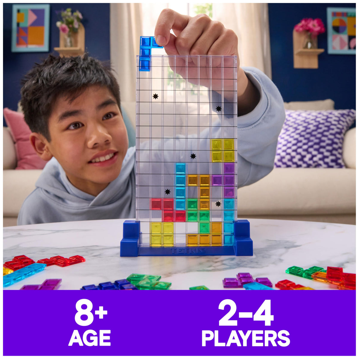 Tetris grids and pieces in action for rotating and dropping strategy
