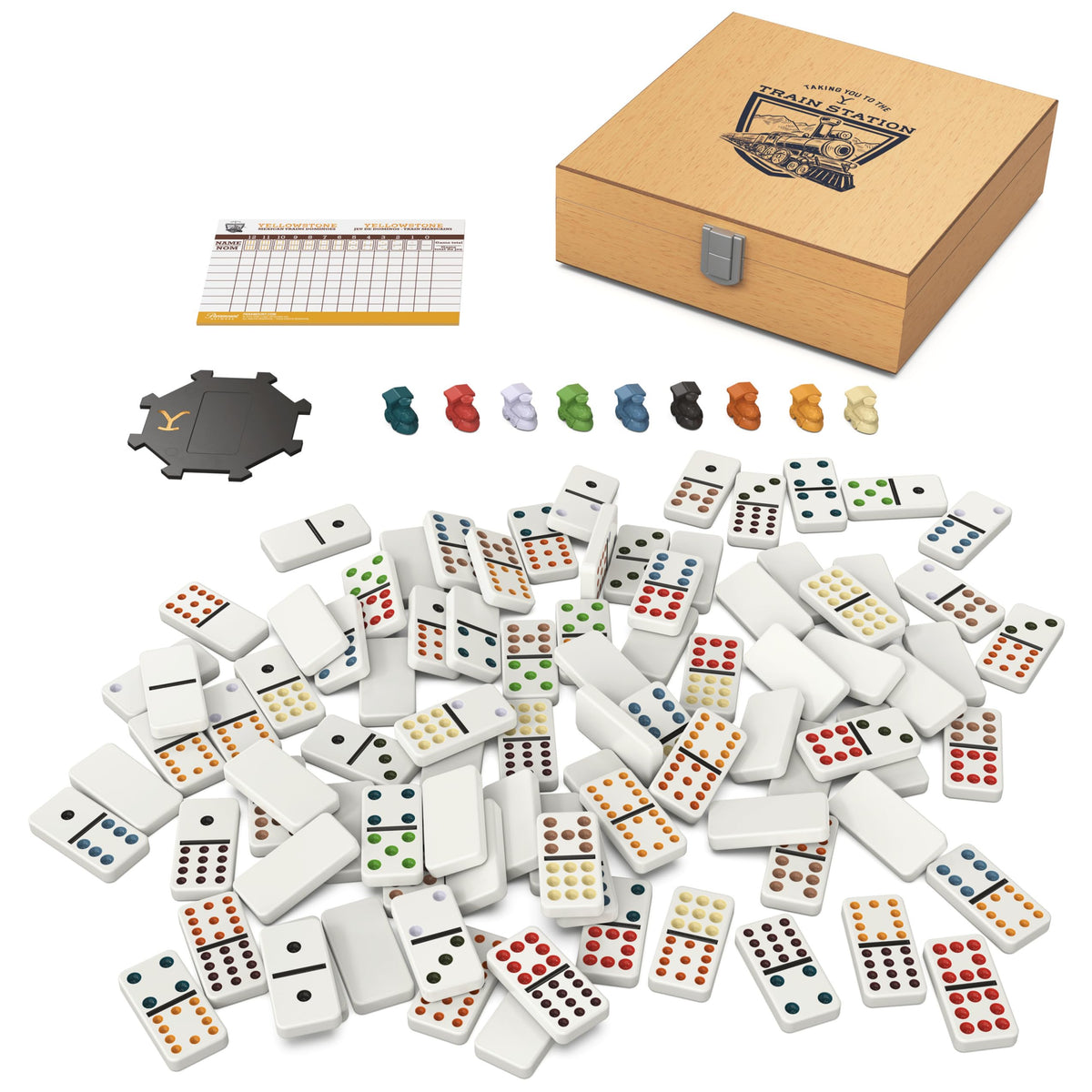 Spin Master Yellowstone 91 Double-12 Dominoes offer versatile tile play.