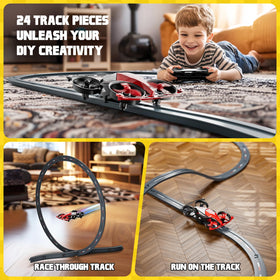 SPINORBITOR 24-piece track set for custom race courses and obstacle challenges