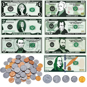 Spiricrystal 600-pcs bills display supports hands-on counting and change practice