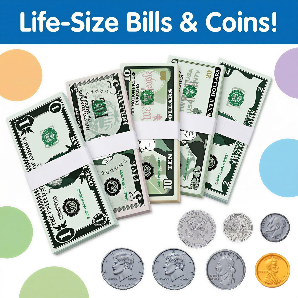 Spiricrystal bill denominations visual aids quick number sense in class