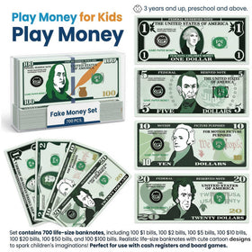 Spiricrystal denominations 1-100 bills facilitating early arithmetic learning
