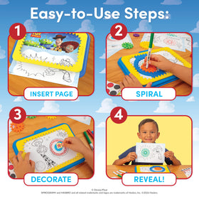 Spirograph Disney Jr. sticker sheets add finishing touches to beloved Toy Story designs.