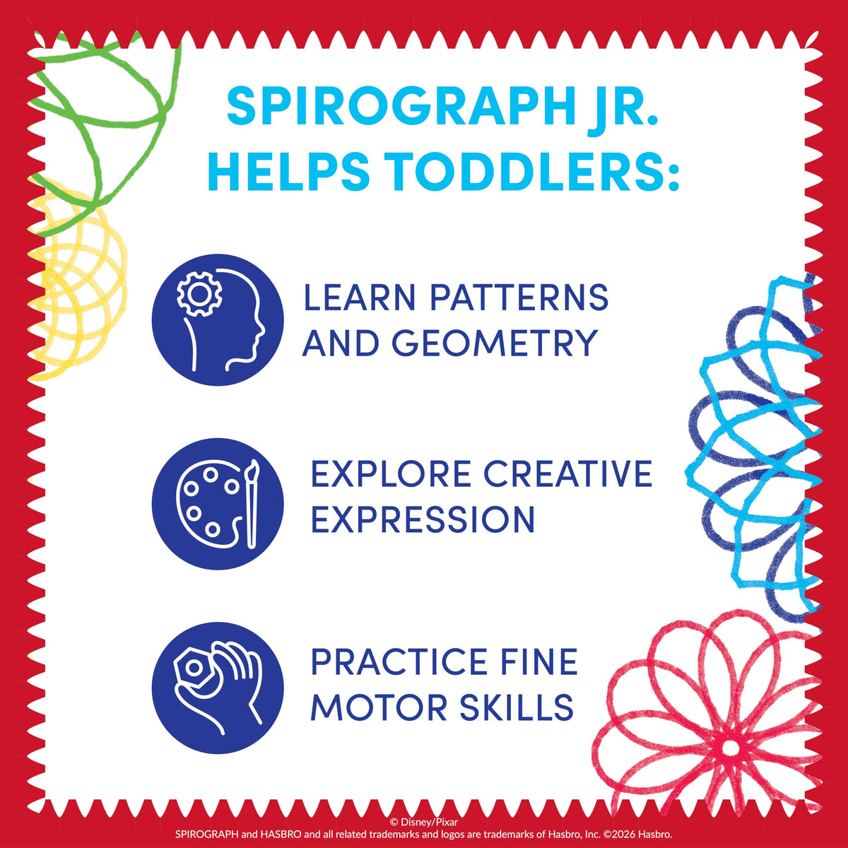 Spirograph Disney Jr. travel case makes art sessions neat and portable.