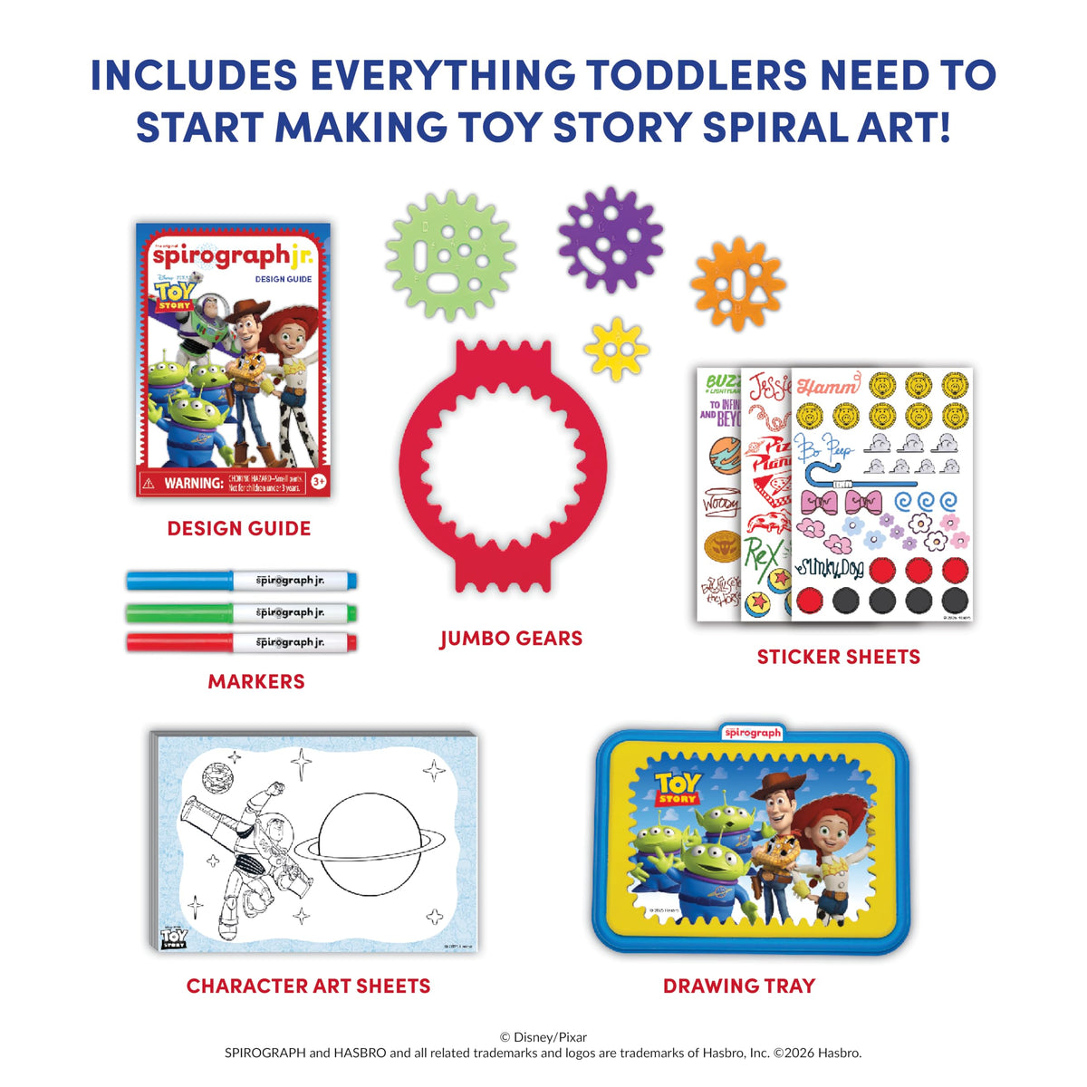 Spirograph Disney Jr. washable markers deliver mess-free, vibrant colors for kid-friendly art.