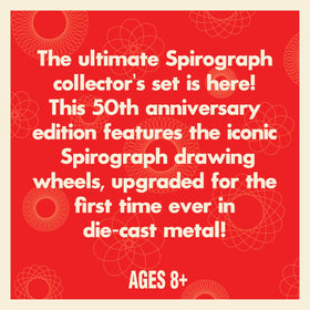 Spirograph display tin keeps your set neatly organized and showcased.