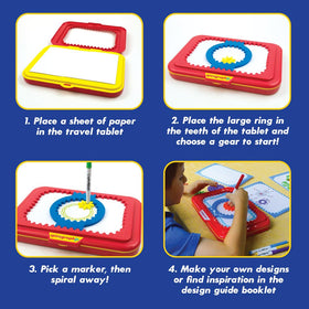 Spirograph Jr carry-along case displaying gear storage for tidy art kits.