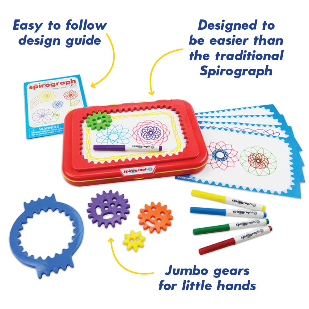 Spirograph Jr design guide book with step-by-step spiral ideas.
