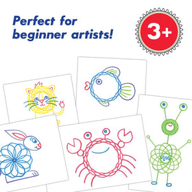 Spirograph Jr design paper pad provides ready drawing surface for projects.