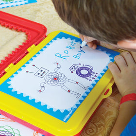 Spirograph Jr kid-friendly assembly and easy setup for small hands.