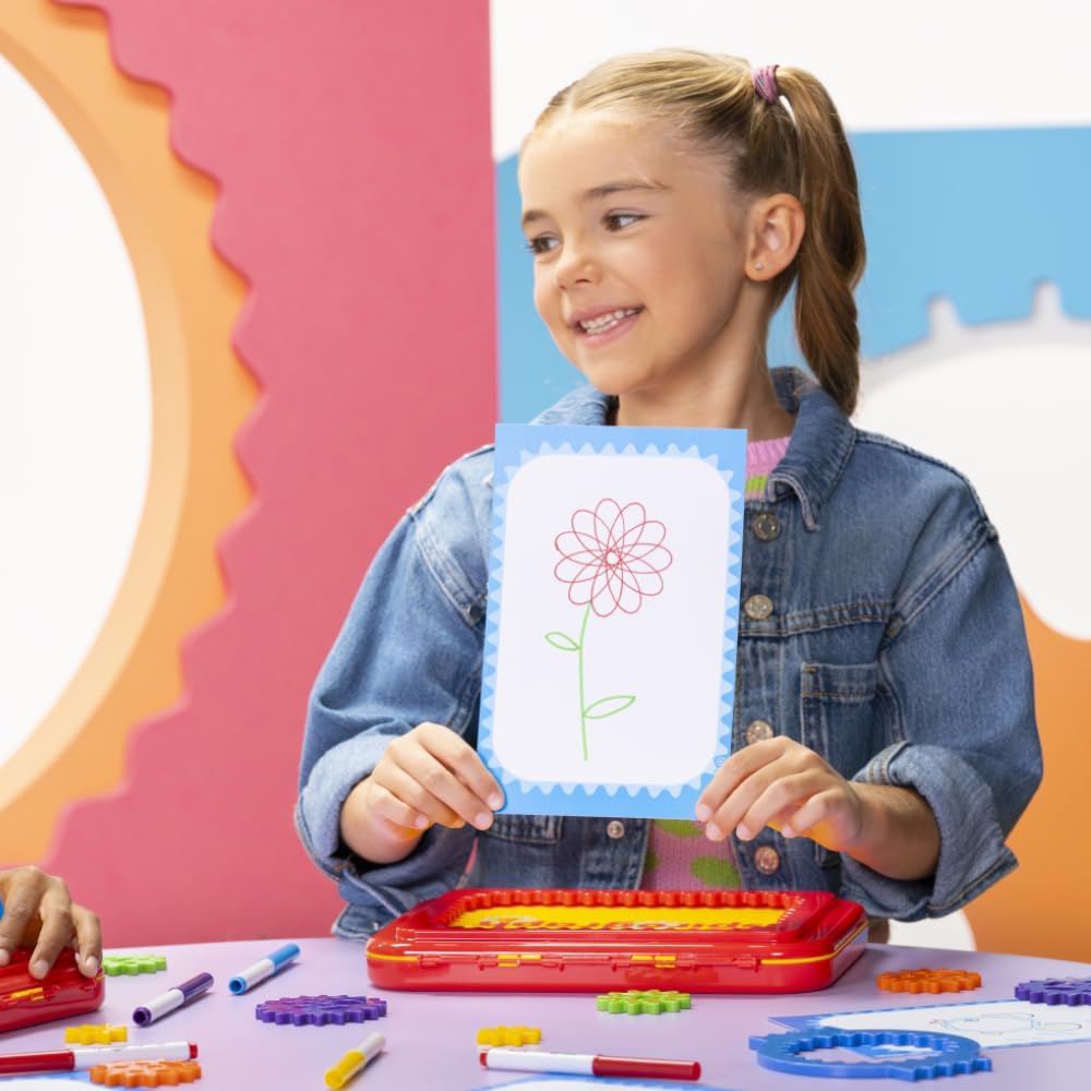 Spirograph Jr travel-friendly art kit ready for car and plane trips.