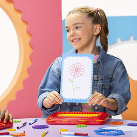Spirograph Jr travel-friendly art kit ready for car and plane trips.