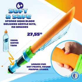SPLASH JAM AQUA SWORD soft foam sword with gentle play.