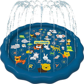 SplashEZ 3-in-1 splash pad with learning mat for interactive outdoor play