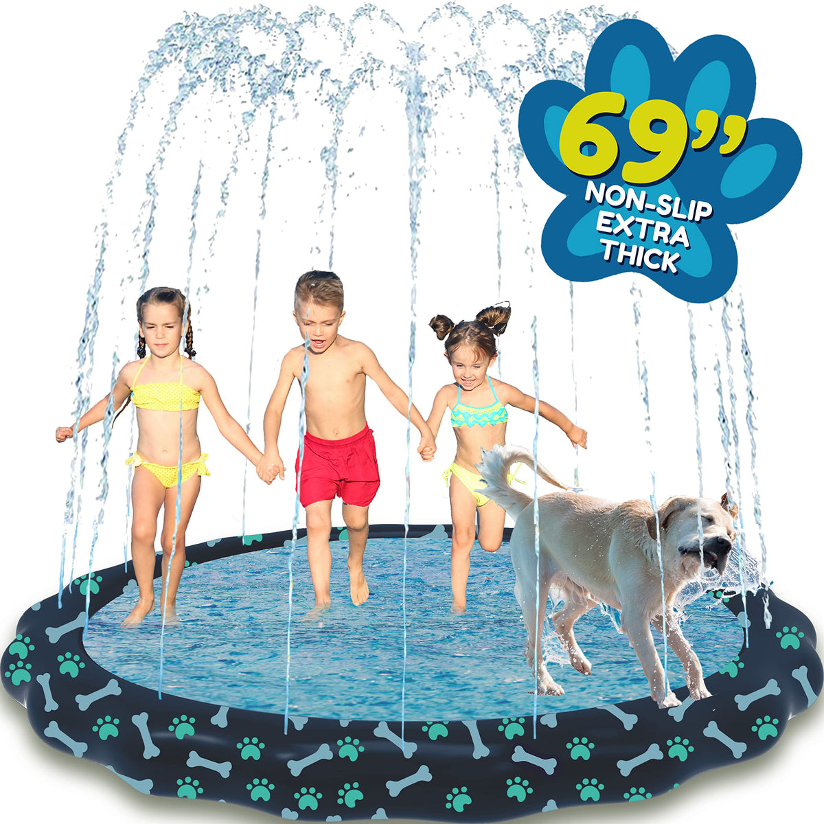 SplashEZ non-slip splash pad keeps kids safe during water play
