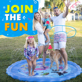 SplashEZ spacious backyard setup fits the whole family for summer fun.