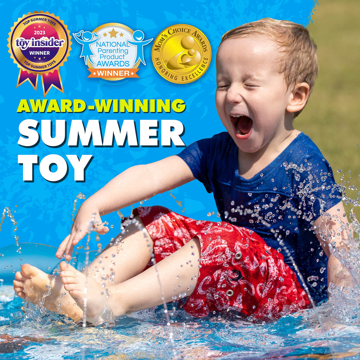 SplashEZ toddlers sprinkler action demonstrates cooling water play for young children