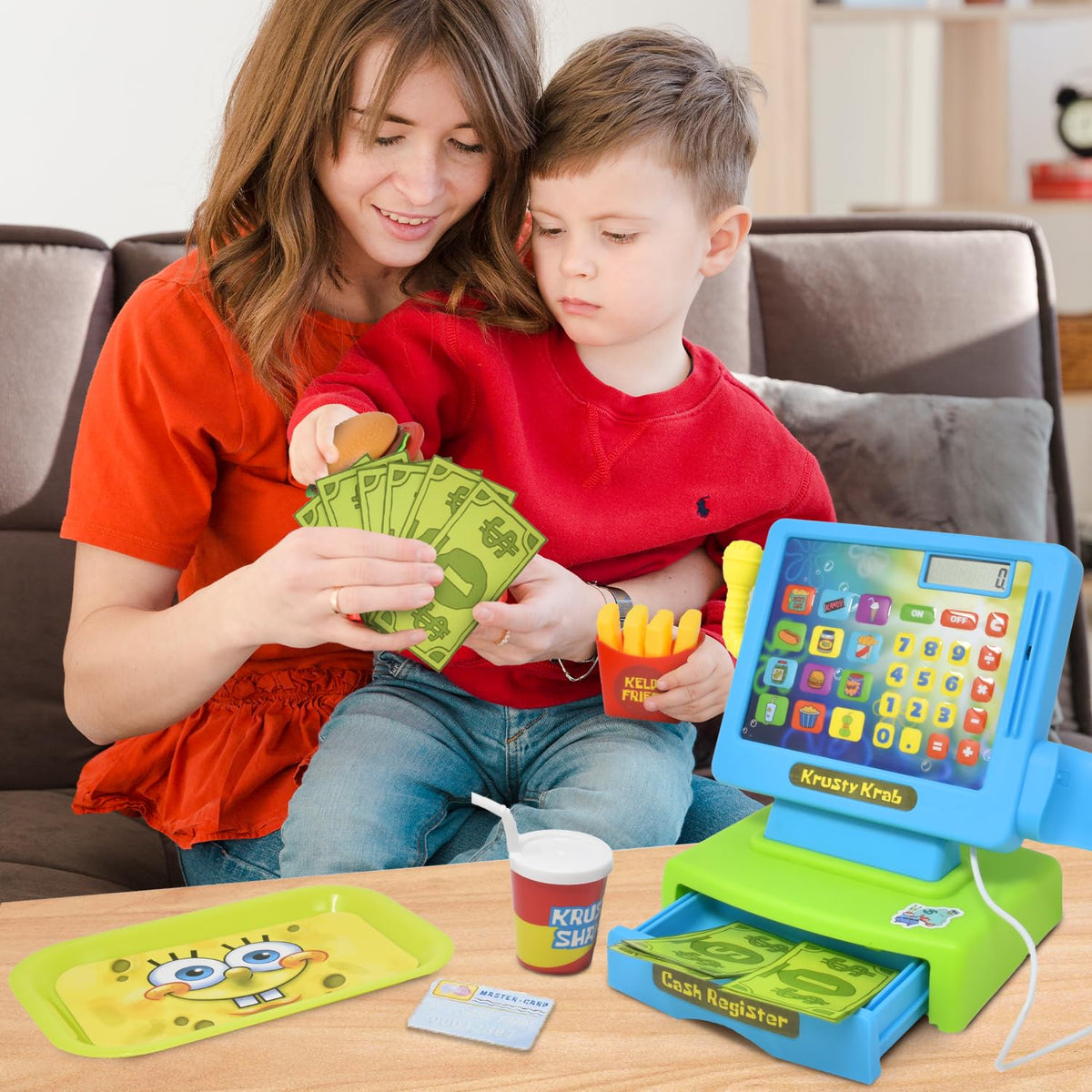SPONGEBOB SQUAREPANTS cash register drawer open for hands-on exploration
