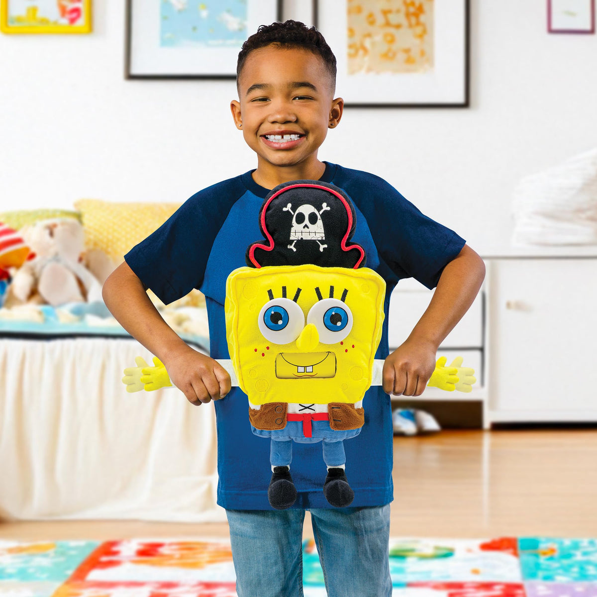 SpongeBob Goofy Goober 16-inch plush with exclusive sounds for joyful moments.