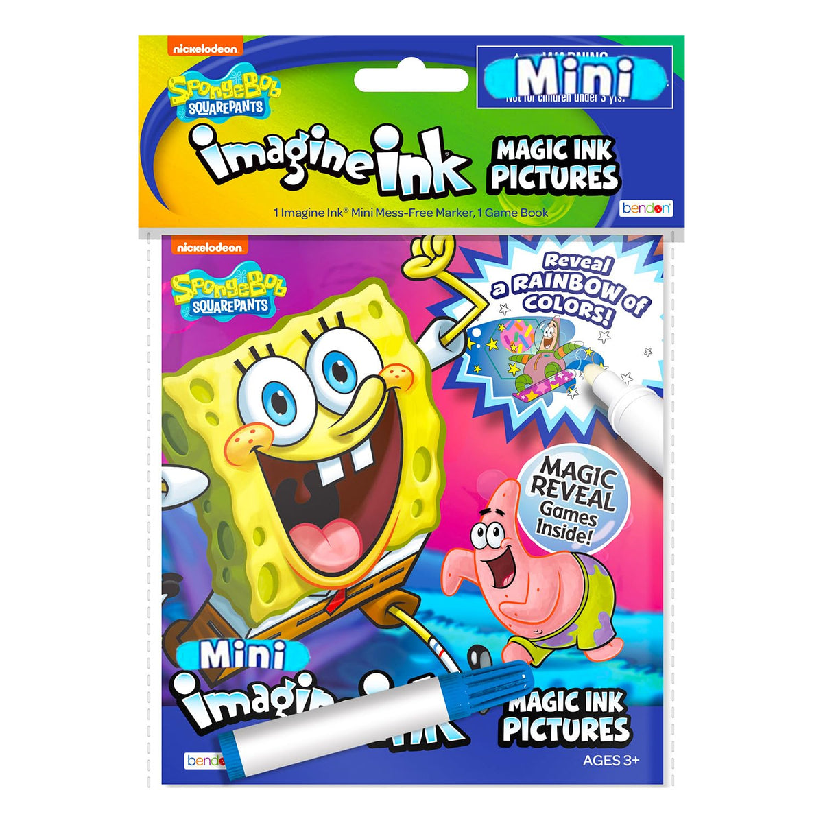 SpongeBob Imagine Ink mini marker for mess-free color reveal.