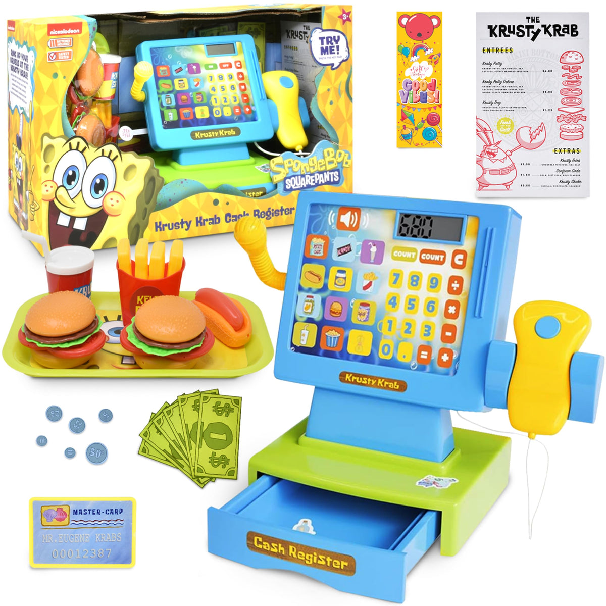 SPONGEBOB SQUAREPANTS Krusty Krab cash register in action for imaginative play